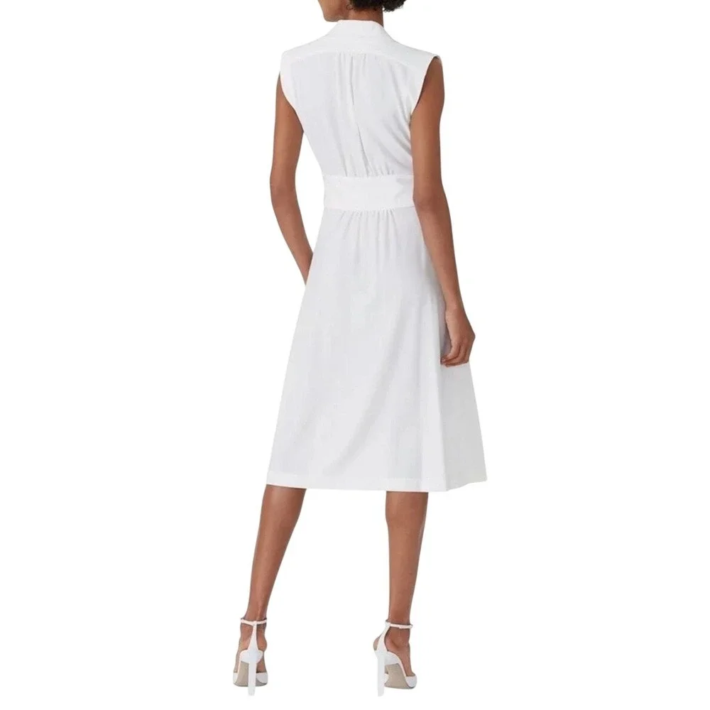 ba&sh‎ Lady Dress Women XS Off-White Sleeveless Button Front Midi Parisian Chic